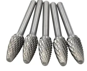 Wkstool 190907088574 5pcs/set 1/2 12mm Dia.pointed Tapered Cone Burrs Heavy Duty Solid Carbide Gri