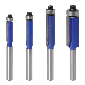 Y-230 Wolfride 4pcs Flush Trim Router Bit Set 1/4 Inch Shank Top Bearing