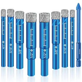 Jgz009 Yauende 9 Pack Premium Diamond Drill Bit Set - Versatile Tools For Precise Drilling O