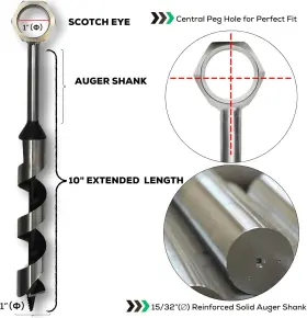 Yili-s001 S001 Hand Auger Wood Drill Upgrade Welds Bushcraft With Sharp Scottish Eye #3