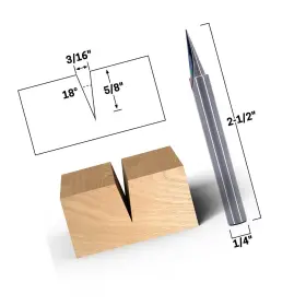 14104q Yonico Router Carving Bits Cnc Engraving Solid Carbide V Groove 18 Degree Zer #2