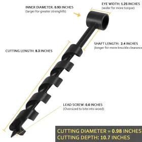 8221 Yoursme 1” 12” 1 Inch X 12 Scotch Eye Wood Auger Drill Bit - Hand For Bu #3