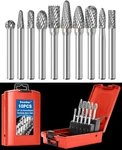 Sworker 10PCS Carbide Burr Set 1/4 Shank W/red Box Max Head Dia 10MM Die Grinder. Fixed Price $79.34.