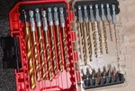 Craftsman 21-PIECE Steel Drill Bit Set In Red Case For CMAM221. Fixed Price $19.00.