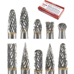 Hidotol Carbide Burr Set 10PC 1/4" Shank 6MM Tungsten Double Cut. Fixed Price $56.37.