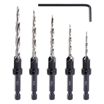 Wood Countersink Drill Bit Set 5PCS #4 6 8 10 12 Tapered. Fixed Price $25.38.