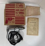 Shop-craft 3/8" Electric Drill Model 9748 Type Vintage 1950S Aluminum W/box. Fixed Price $45.00.