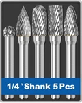 Sworker 5PCS Carbide Burr Set 1/4 Shank W/clear Box Head Large, Silver Grey. Fixed Price $42.99.