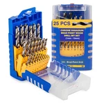 Fisch Brad Point Drill Set, 25-PIECE Chrome Vanadium Wood Bits, Siz.... Fixed Price $100.51.
