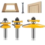 Oletbe Router Bit Set 3 Pcs 1/2-IN Shank Round Over Raised Panel Cabinet Square. Fixed Price $30.60.