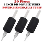 20PCS 1 Inch 25MM Tatmax Tattoo Disposable Tubes Clear Tips Round, Flat, Diamond. Fixed Price $16.99.