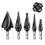 M35 Cobalt Steel Four Spiral Flute Step Drill Bit 5-PIECE Set (50 Sizes) We.... Fixed Price $101.35.