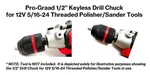 Pro-graad Adapter For Orbital/da & 12V Cordless Polisher Sander Tools With Inte. Fixed Price $20.89.