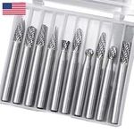 Eyech 10PC Tungsten Carbide Burr Set 1/4 Shank Double Rotary Cutting. Fixed Price $40.17.