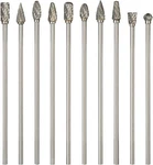 Long Carbide Rotary Burr Set Compatible With Dremel 10PCS Double Cut 1/8" Shank. Fixed Price $29.05.