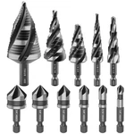 5 Pcs Four Spiral Flute Step Drill Set, 6 Countersink With 1/. Fixed Price $70.99.