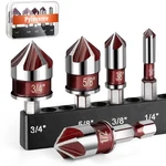 5PC Countersink Drill Bit Set 82 Degree Flute Hex Shank For Wood Metal Plastic. Fixed Price $12.99.