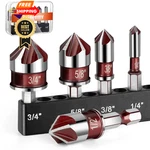 Pylevemv 5PCS Countersink Drill Bit Set, Premium With One Size. Fixed Price $12.98.