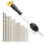 Pin Vise Hand Drill Manual With 22PCS Micro Bits Set 0.6MM-2.5MM. Fixed Price $13.90.