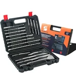 Wildbossy 17PC Sds Plus Rotary Hammer Drill Bit & Chisel Set Concrete Kit. Fixed Price $52.99.