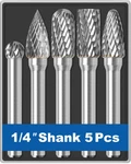 Sworker 5PCS Carbide Burr Set 1/4 Shank W/clear Box Head Large, Silver Grey. Fixed Price $38.86.