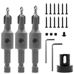 Kowood Countersink Drill Bit Set 3 Pieces 1/4" Hex Shank With Adjustable Dept.... Fixed Price $19.43.