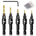 5PCS Countersink Drill Set Adjustable Wood W/ Depth Stop. Fixed Price $8.40.