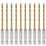 Baidets Hex Shank Drill Bits - Set Of 10PCS, 1/8 Inch Premium 4341 Hss Titani.... Fixed Price $17.35.