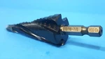 Four Spiral Flute Cobalt Step Drill Bit, Stainless Steel, 3/16" 7/8", Augtouf. Fixed Price $26.00.