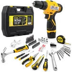 Dowell 147 Pcs Tool Kit With 12V Cordless Drill 3/8" Keyless Chuck For Home. Fixed Price $74.99.