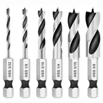 6PCS Brad Point Drill Stubby Set For Wood Spiral Twist 1/. Fixed Price $15.66.
