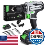 Lithitech 20V Cordless Drill Set 2.0AH Battery Charger 3/8" Keyless Chuck. Fixed Price $54.01.