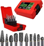 Carbide Burr Set 1/4" Shank 10 Pcs Double Cut Die Grinder Bits For Milling,. Fixed Price $61.99.