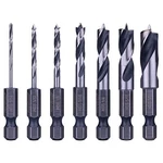7-PIECE Hss Brad Point Stubby Wood Drill Bit Set 1/4" Hex Shank Sae. Fixed Price $33.90.