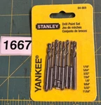 Rare Spiral Stanley Drill Point Set 04-069 8 Pc For Yankee 1/16- 11/64 Nos. Fixed Price $44.99.