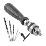 Hand Drill Bits Set 7 1 Manual Tool Pin Vises With Chuck Key & 5PCS Twist .... Fixed Price $22.39.